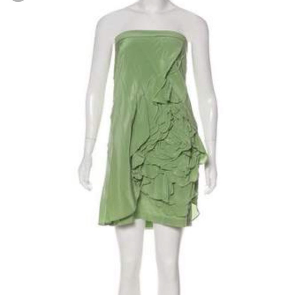 Robert Rodriguez silk strapless dress